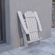 Gray |#| All-Weather Poly Resin Folding Adirondack Chair in Gray - Patio Chair