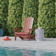 Red |#| All-Weather Poly Resin Folding Adirondack Chair in Red - Patio Chair