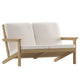 Natural Cedar/Cream |#| All-Weather Poly Resin Adirondack Loveseat & Cushions - Natural Cedar/Cream