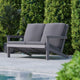 Gray |#| All-Weather Poly Resin Adirondack Loveseat & Cushions - Gray/Gray