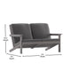 Gray |#| All-Weather Poly Resin Adirondack Loveseat & Cushions - Gray/Gray