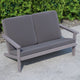 Gray |#| All-Weather Poly Resin Adirondack Loveseat & Cushions - Gray/Gray