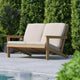 Natural Cedar/Cream |#| All-Weather Poly Resin Adirondack Loveseat & Cushions - Natural Cedar/Cream