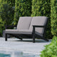 Black/Charcoal |#| All-Weather Poly Resin Adirondack Loveseat & Cushions - Black/Charcoal