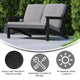 Black/Charcoal |#| All-Weather Poly Resin Adirondack Loveseat & Cushions - Black/Charcoal