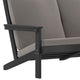 Black/Charcoal |#| All-Weather Poly Resin Adirondack Loveseat & Cushions - Black/Charcoal