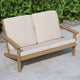 Natural Cedar/Cream |#| All-Weather Poly Resin Adirondack Loveseat & Cushions - Natural Cedar/Cream