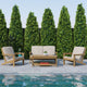 Natural Cedar/Cream |#| All-Weather Poly Resin Adirondack Loveseat & Cushions - Natural Cedar/Cream