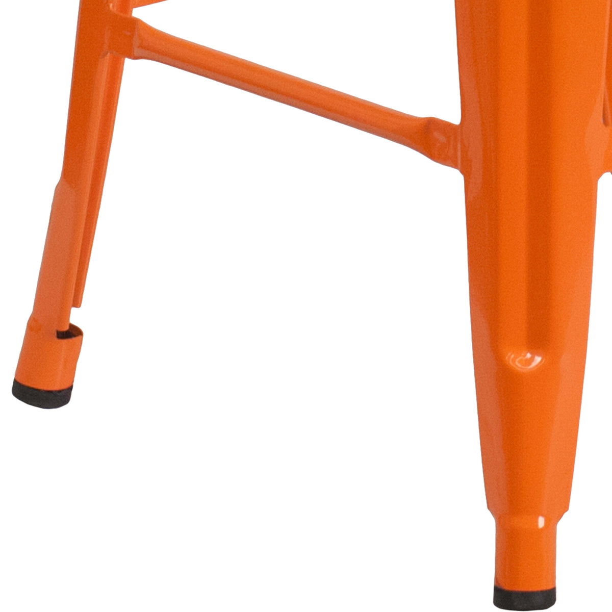 Orange |#| Commercial Grade 24inchH Backless Orange Metal Indoor-Outdoor Counter Height Stool