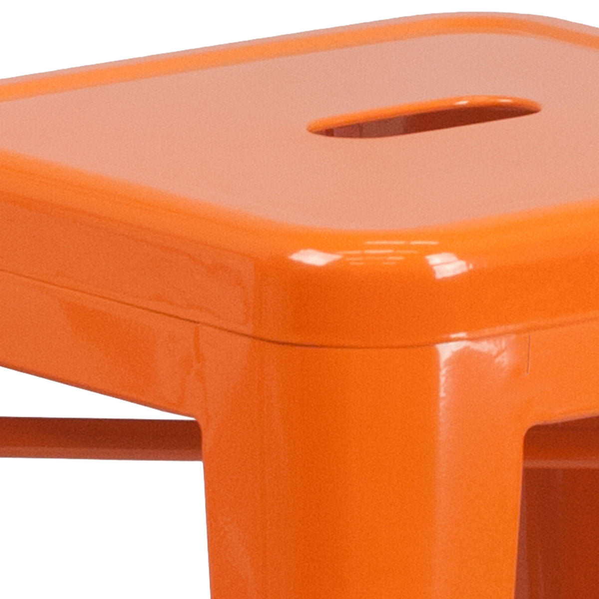 Orange |#| Commercial Grade 24inchH Backless Orange Metal Indoor-Outdoor Counter Height Stool