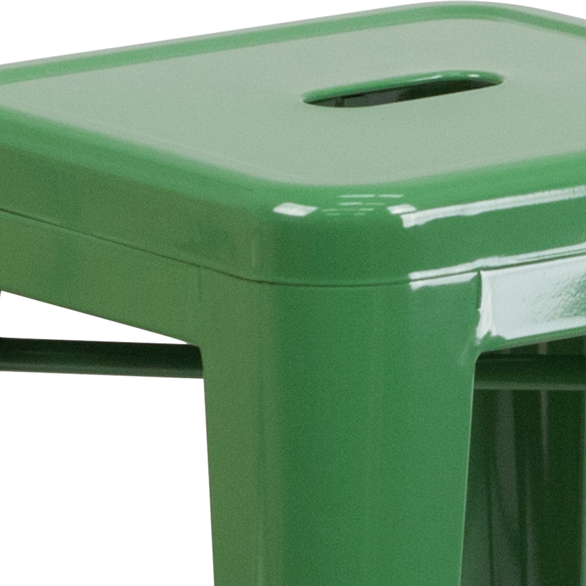 Green |#| Commercial Grade 24inchH Backless Green Metal Indoor-Outdoor Counter Height Stool