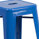 Blue |#| Commercial Grade 24inchH Backless Blue Metal Indoor-Outdoor Counter Height Stool