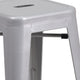 Silver |#| Commercial Grade 24inchH Backless Silver Metal Indoor-Outdoor Counter Height Stool