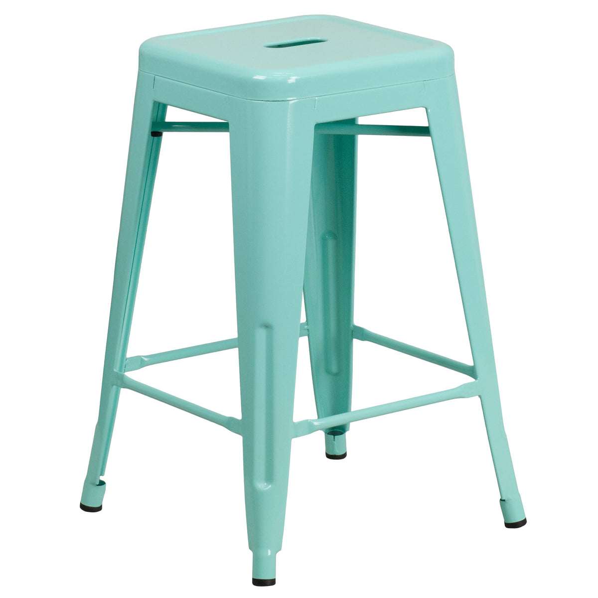 Mint Green |#| 24inch High Backless Mint Green Indoor-Outdoor Counter Height Stool