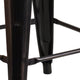 Black-Antique Gold |#| Commercial Grade 24inchH Backless Black-Gold Metal Indoor-Outdoor Counter Stool