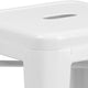 White |#| Commercial Grade 24inchH Backless White Metal Indoor-Outdoor Counter Height Stool