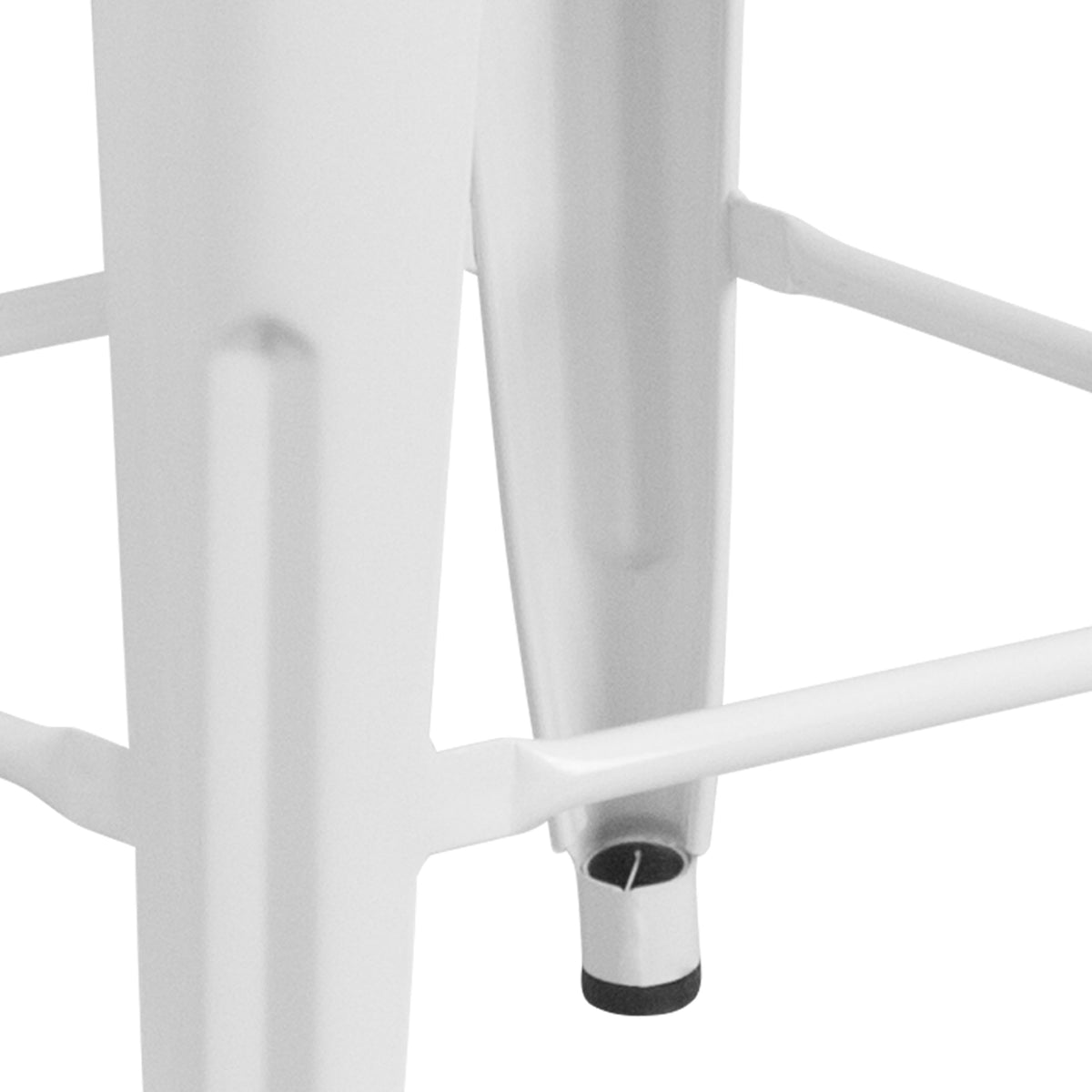 White |#| Commercial Grade 24inchH Backless White Metal Indoor-Outdoor Counter Height Stool