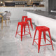 Red |#| Commercial Grade 24inchH Backless Red Metal Indoor-Outdoor Counter Height Stool