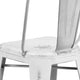 White |#| 24inch High Distressed White Metal Indoor-Outdoor Counter Height Stool with Back