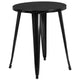 Black |#| 24inch Round Black Metal Indoor-Outdoor Table Set with 4 Cafe Chairs