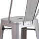 Silver |#| 30inch High Silver Metal Indoor-Outdoor Barstool with Back - Kitchen Furniture