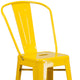 Yellow |#| 30inch High Yellow Metal Indoor-Outdoor Barstool with Back - Kitchen Furniture