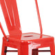 Red |#| 30inch High Red Metal Indoor-Outdoor Barstool with Back - Kitchen Furniture