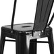 Black |#| 30inch High Black Metal Indoor-Outdoor Barstool with Back - Kitchen Furniture