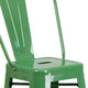 Green |#| 30inch High Green Metal Indoor-Outdoor Barstool with Back - Kitchen Furniture