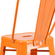 Orange |#| 30inch High Orange Metal Indoor-Outdoor Barstool with Back - Kitchen Furniture