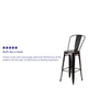 Black-Antique Gold |#| 30inch High Black-Antique Gold Metal Indoor-Outdoor Barstool with Back - Kitchen