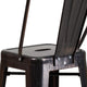 Black-Antique Gold |#| 30inch High Black-Antique Gold Metal Indoor-Outdoor Barstool with Back - Kitchen