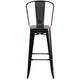 Black-Antique Gold |#| 30inch High Black-Antique Gold Metal Indoor-Outdoor Barstool with Back - Kitchen