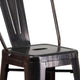 Black-Antique Gold |#| 30inch High Black-Antique Gold Metal Indoor-Outdoor Barstool with Back - Kitchen