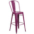 Commercial Grade 30" High Metal Indoor-Outdoor Barstool with Back