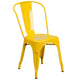 Yellow |#| 30inch Round Yellow Metal Indoor-Outdoor Table Set with 4 Cafe Chairs