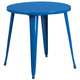 Blue |#| 30inch Round Blue Metal Indoor-Outdoor Table Set with 4 Cafe Chairs