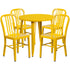 Commercial Grade 30" Round Metal Indoor-Outdoor Table Set with 4 Vertical Slat Back Chairs