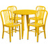 Commercial Grade 30" Round Metal Indoor-Outdoor Table Set with 4 Vertical Slat Back Chairs