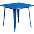 Commercial Grade 31.5" Square Metal Indoor-Outdoor Table