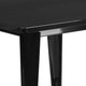 Black |#| 31.5inch Square Black Metal Indoor-Outdoor Table Set with 4 Stack Chairs