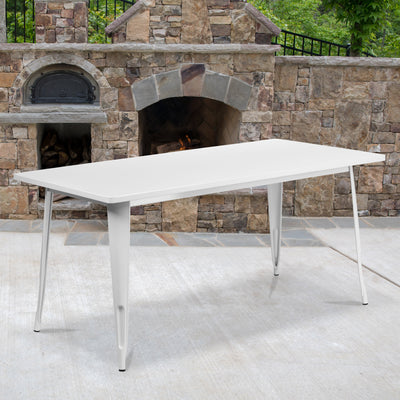 Commercial Grade 31.5" x 63" Rectangular Metal Indoor-Outdoor Table - View 2