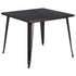 Commercial Grade 35.5" Square Metal Indoor-Outdoor Table