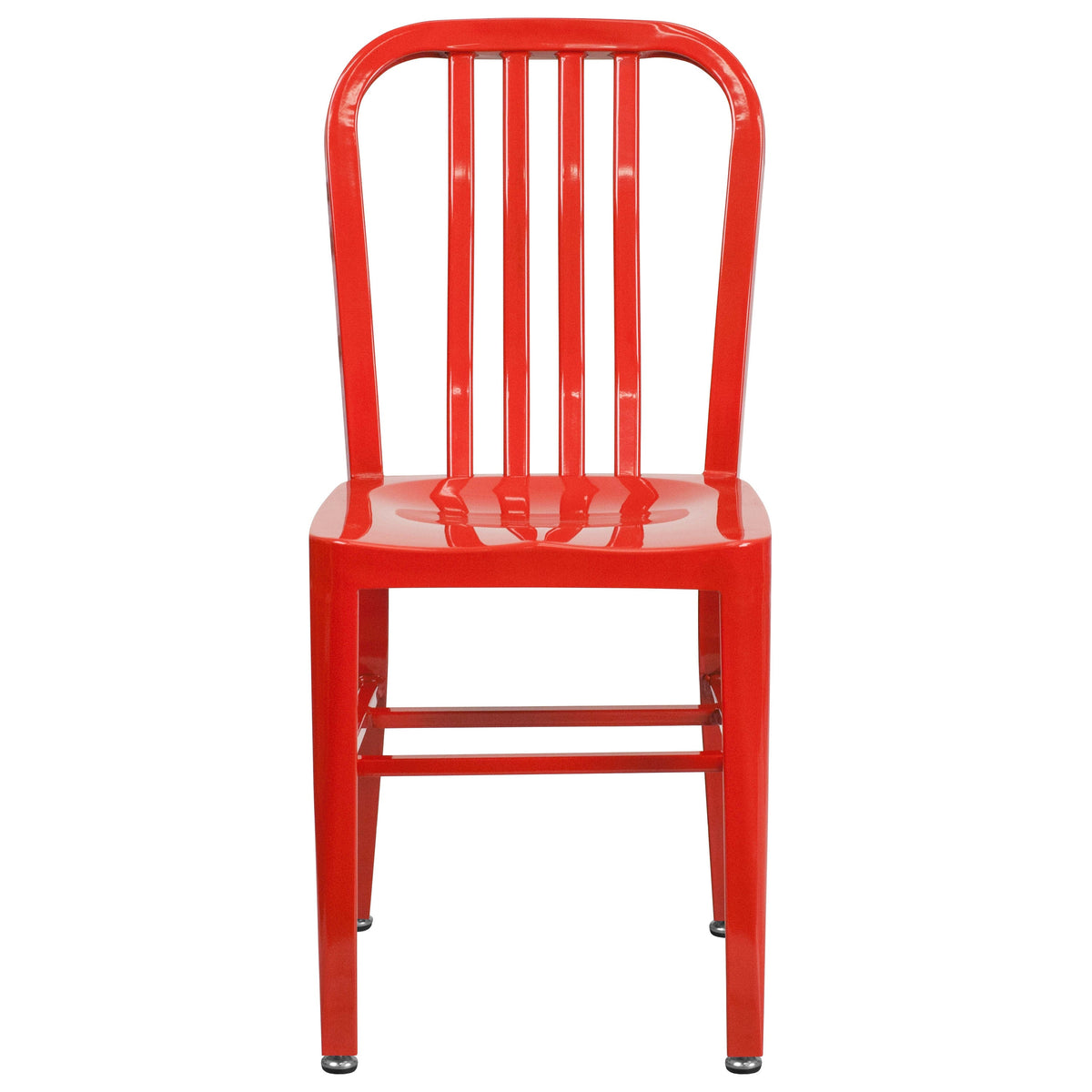 Red |#| Red Metal Indoor-Outdoor Chair - Kitchen Chair - Restaurant Seating