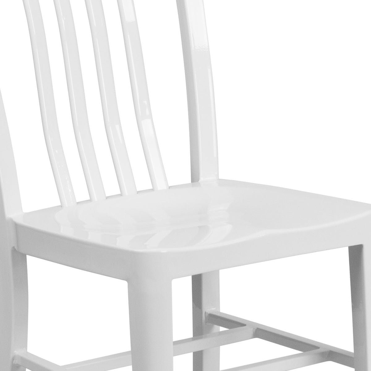 White |#| White Metal Indoor-Outdoor Chair - Kitchen Chair - Restaurant Seating