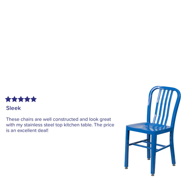 Blue |#| Blue Metal Indoor-Outdoor Chair - Kitchen Chair - Restaurant Seating