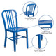 Blue |#| Blue Metal Indoor-Outdoor Chair - Kitchen Chair - Restaurant Seating