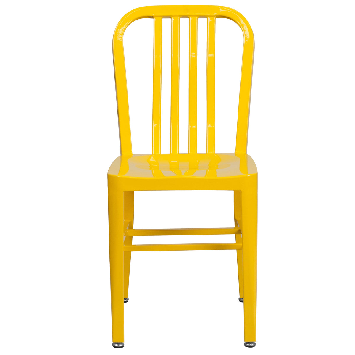 Yellow |#| Yellow Metal Indoor-Outdoor Chair -Kitchen Chair - Restaurant Seating