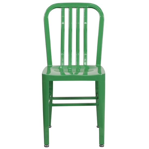 Green |#| Green Metal Indoor-Outdoor Chair - Kitchen Chair - Restaurant Seating