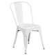 White |#| White Metal Indoor-Outdoor Stackable Chair - Restaurant Chair - Bistro Chair